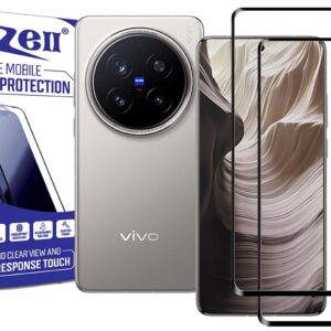VIVO X200 PRO 5G Tempered Glass (Curved), (2 packs), Sensitive touch, Edge to Edge Full Glue Screen protector with Dry & Wet Wipes (Black)