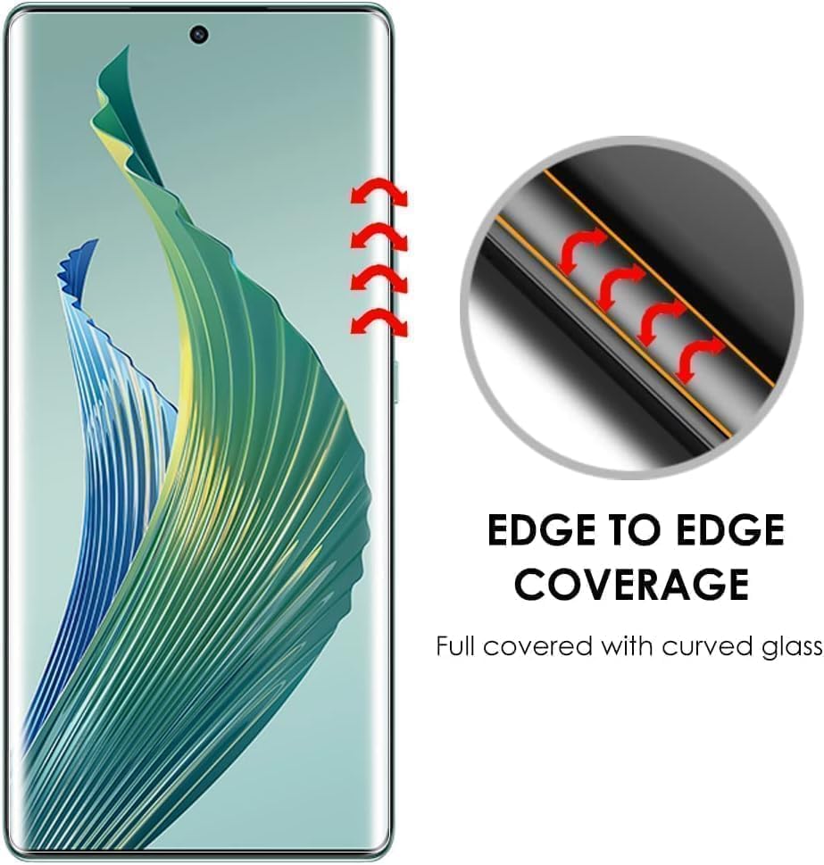 VIVO X200 PRO 5G Tempered Glass (Curved), (2 packs), Sensitive touch, Edge to Edge Full Glue Screen protector with Dry & Wet Wipes (Black) - Image 4