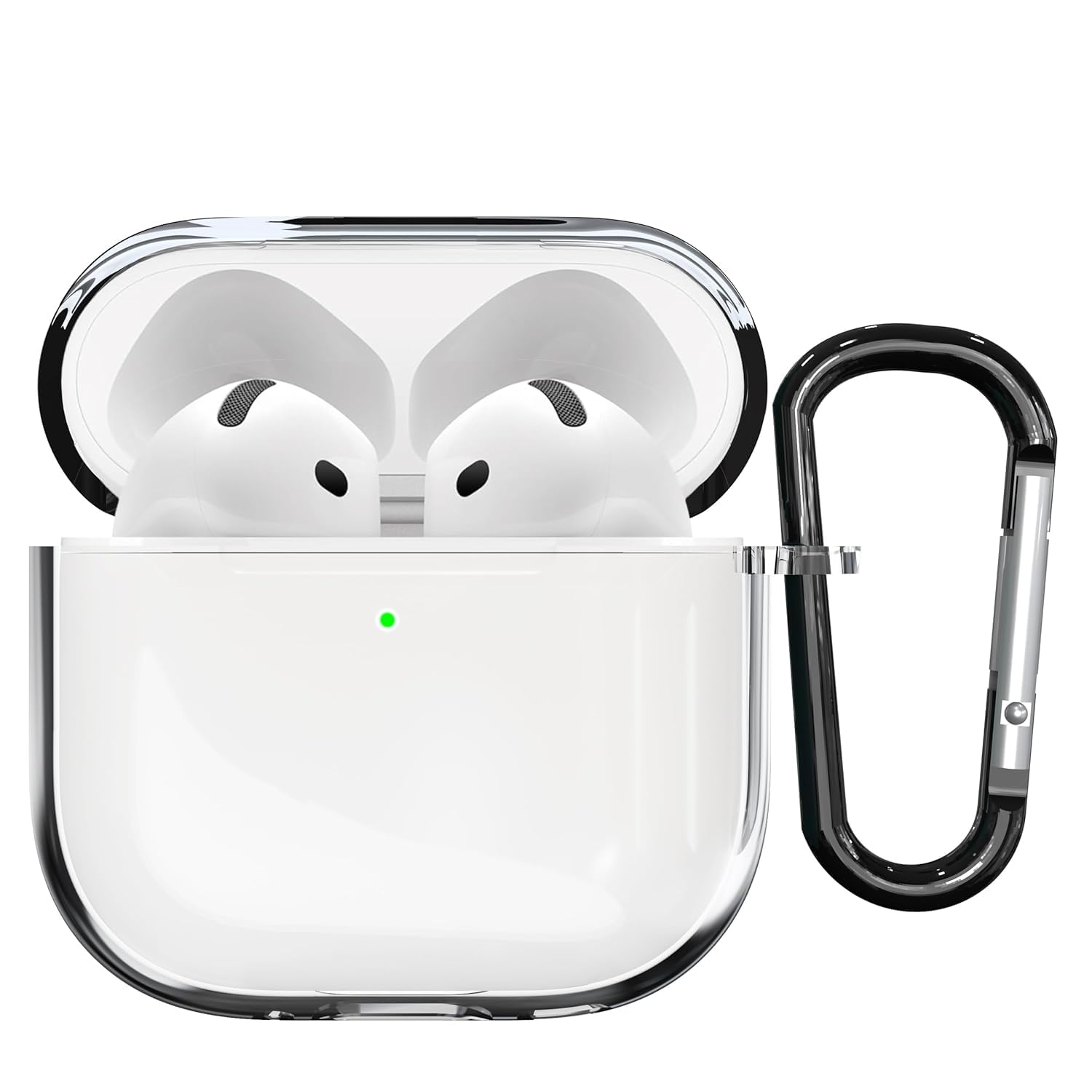 eZell Compatible AirPods 4 Case, Clear Hard Plastic TPU Cover with Keychain – Transparent Protective Case, Slim Lightweight Scratch-Resistant Shell Compatible for Apple AirPods 4