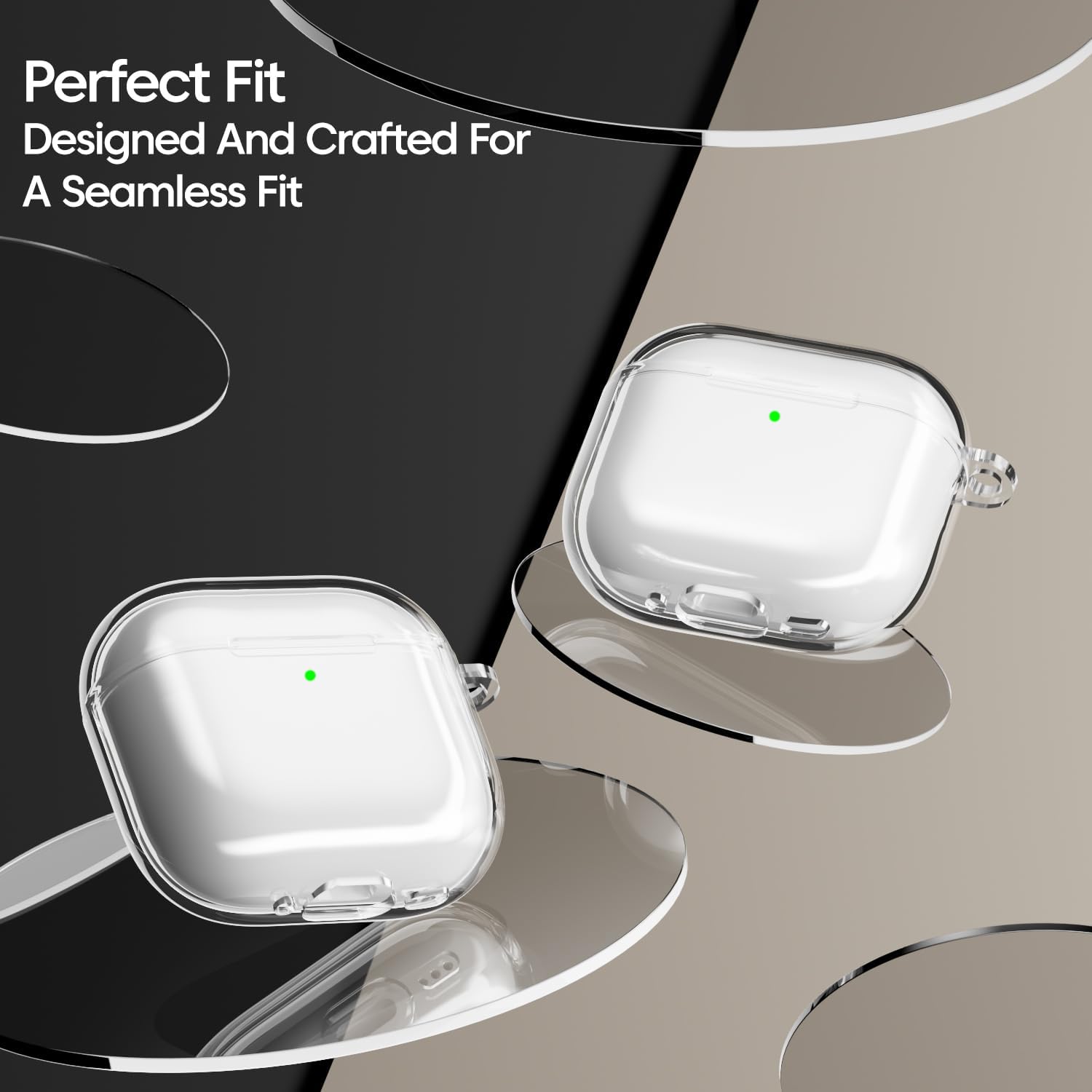 eZell Compatible AirPods 4 Case, Clear Hard Plastic TPU Cover with Keychain – Transparent Protective Case, Slim Lightweight Scratch-Resistant Shell Compatible for Apple AirPods 4 - Image 3