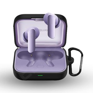 eZell Compatible with Realme Buds Air 7 Pro Case Cover, Full Protective Silicone Pouch Dust-Proof Designed for Realme Earbuds Air 7 Pro with Keychain, LED Visible (Midnight Black)