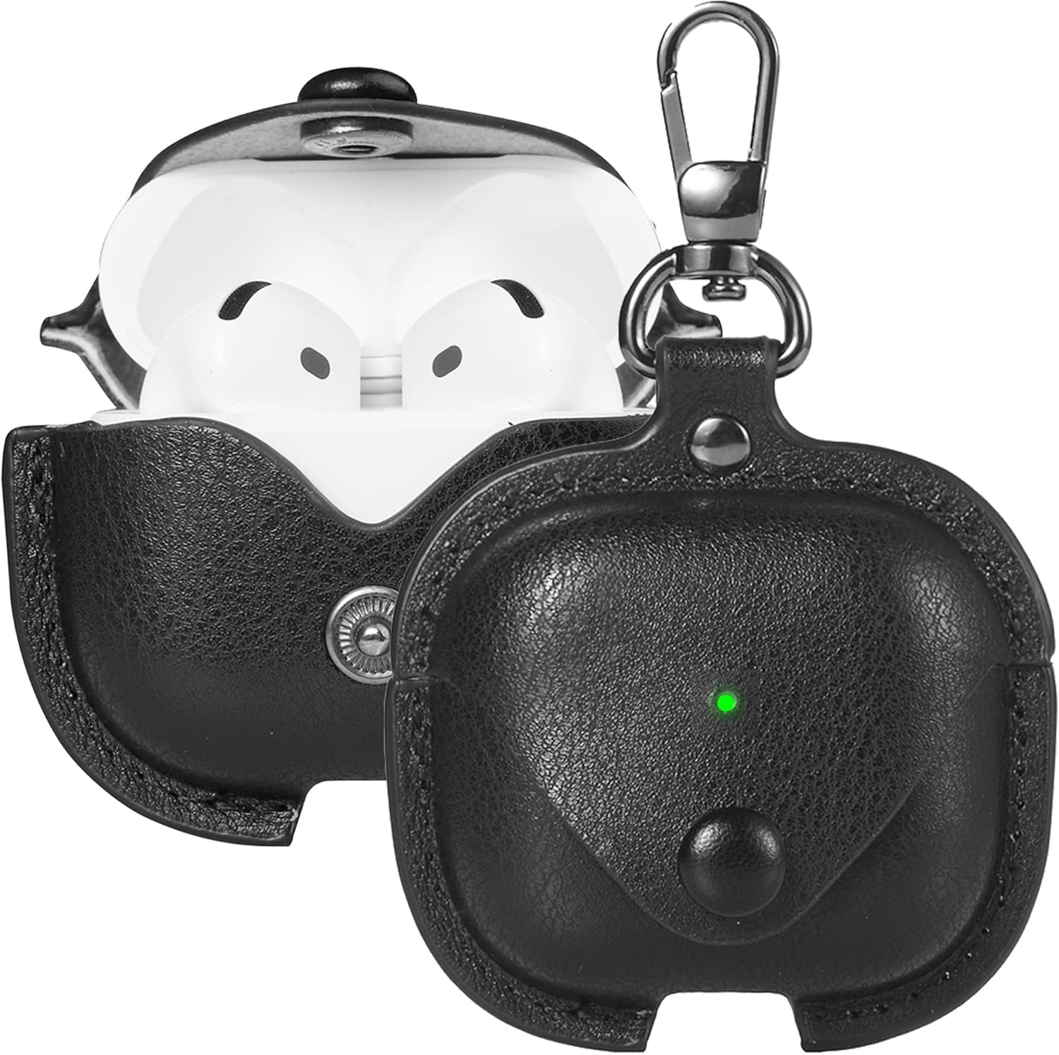 eZell Compatible AirPods Pro 3 Leather Case, Protective Cover with Keychain, Shockproof, Scratch Resistant, Compatible with Apple AirPods Pro 3 Wireless Earbuds - Image 4