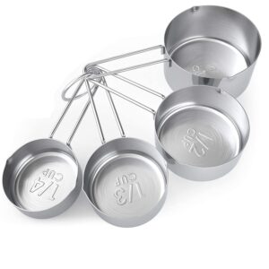 Shruthi Stainless Steel Measuring Cup Set of 4 Measuring Cup Size (60 ml, 80 ml, 125 ml, 250 ml)
