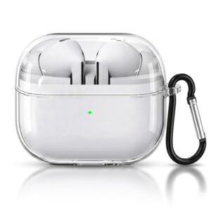 eZell Compatible Samsung Galaxy Buds3 Pro Case, Clear Hard Plastic TPU Cover with Keychain – Transparent Protective Case, Slim Lightweight Scratch-Resistant Shell Compatible for (Samsung Buds 3 Pro)