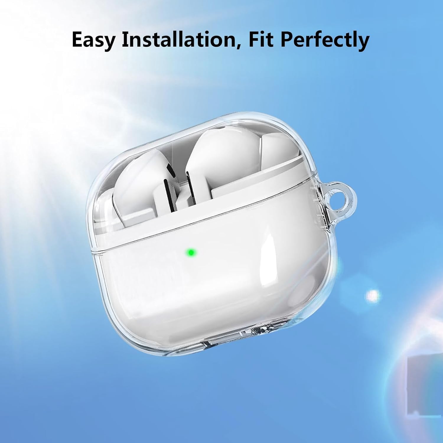 eZell Compatible Samsung Galaxy Buds3 Pro Case, Clear Hard Plastic TPU Cover with Keychain – Transparent Protective Case, Slim Lightweight Scratch-Resistant Shell Compatible for (Samsung Buds 3 Pro) - Image 4