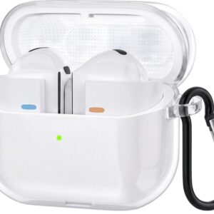 eZell Compatible Samsung Galaxy Buds3 Case, Clear Hard Plastic TPU Cover with Keychain – Transparent Protective Case, Slim Lightweight Scratch-Resistant Shell Compatible (Samsung Galaxy Buds3)