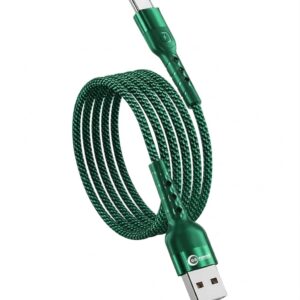 Type-C Fast Charging Cable 2.4A Braided,1 Mtr USB Sync & Charge Cord with Rubberised Metal Head for Durable & Strong