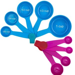 Shruthi Pets Food Scoop Set, 9-Piece Measuring Cups & Spoons for Dogs, Cats & Birds, PP Plastic, Dry & Liquid Measurement, Dishwasher Safe, 250 ml to 3 ml