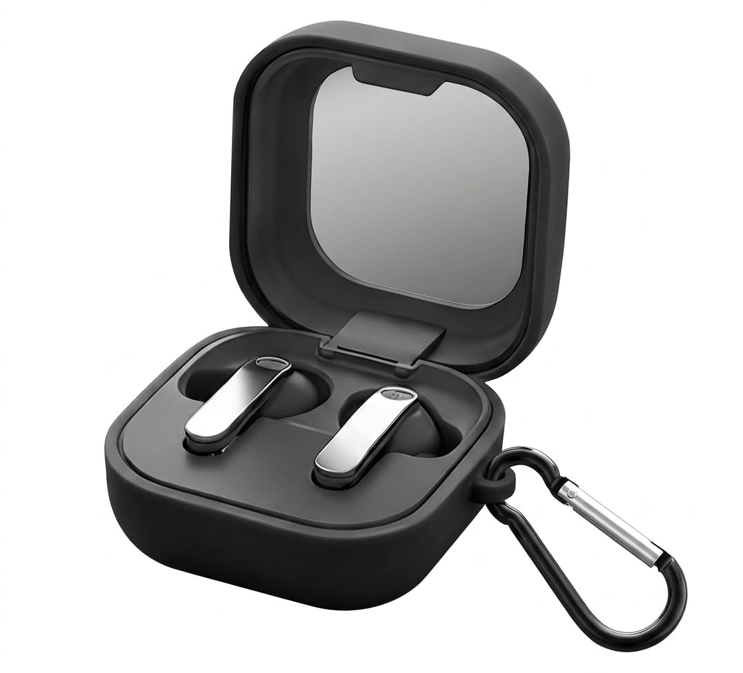 eZell Compatible with Samsung Galaxy Buds4 Case Cover, Full Protective Silicone Pouch Dust-Proof Designed for Samsung Buds4 with Keychain, LED Visible - Image 2